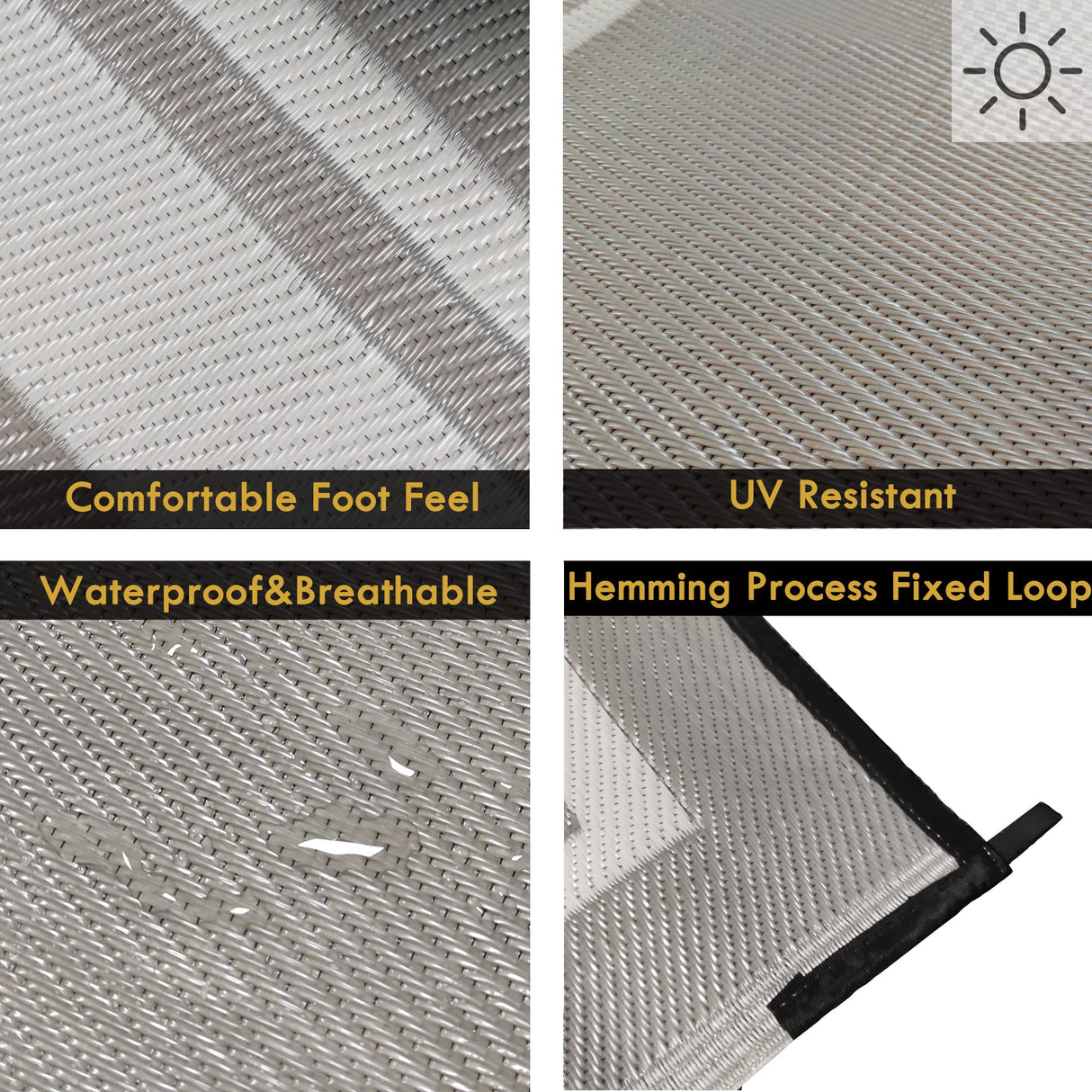 RURALITY Outdoor Rugs 6x9 Waterproof for Patios Clearance,Plastic Straw Mats for Backyard,Porch,Deck,Balcony,Reversible,Geometric RURALITY