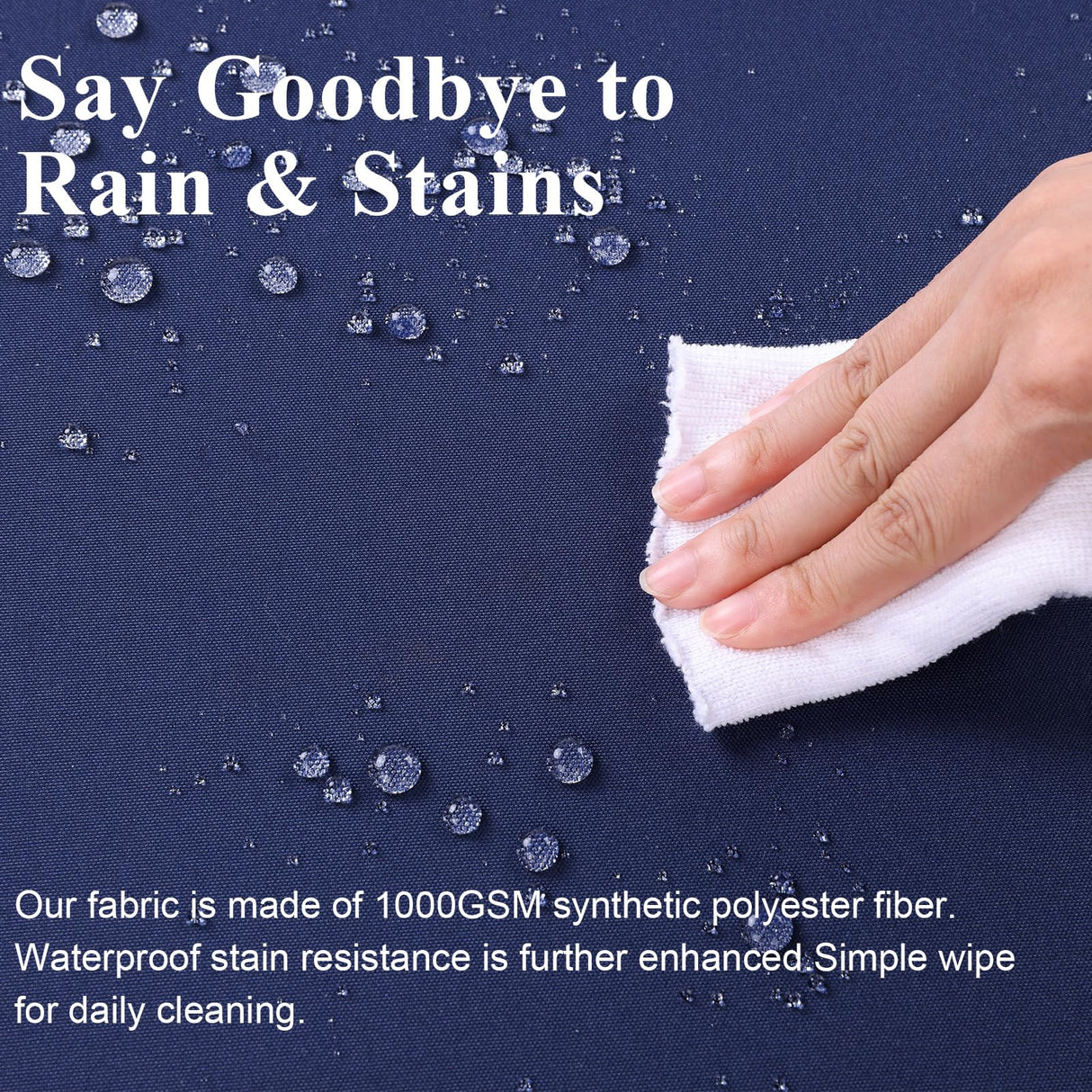 MJIAIDEA Outdoor Chair Cushions Set of 2 for Patio Furniture 22x22x4 Inch Waterproof Patio Chair Cushion 3 Year Color Fastness Square Elastic Foam Garden Sofa Couch Pads with Ties and Handle,Blue MJIAIDEA