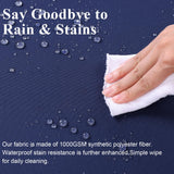 MJIAIDEA Outdoor Chair Cushions Set of 2 for Patio Furniture 22x22x4 Inch Waterproof Patio Chair Cushion 3 Year Color Fastness Square Elastic Foam Garden Sofa Couch Pads with Ties and Handle,Blue MJIAIDEA