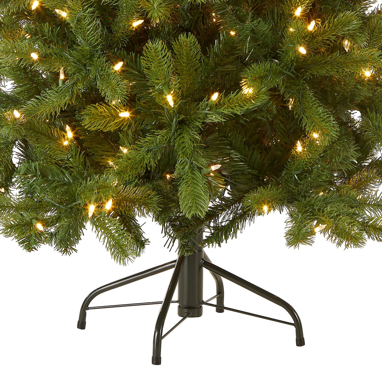 National Tree Company Pre-Lit 'Feel Real' Artificial Full Downswept Christmas Tree, Green, Douglas Fir, Dual Color LED Lights, Includes PowerConnect and Stand, 4.5 feet