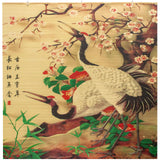 Red Lantern Bamboo Window Shade Blind - Red-Crowned Cranes 72" Wide Red Lantern