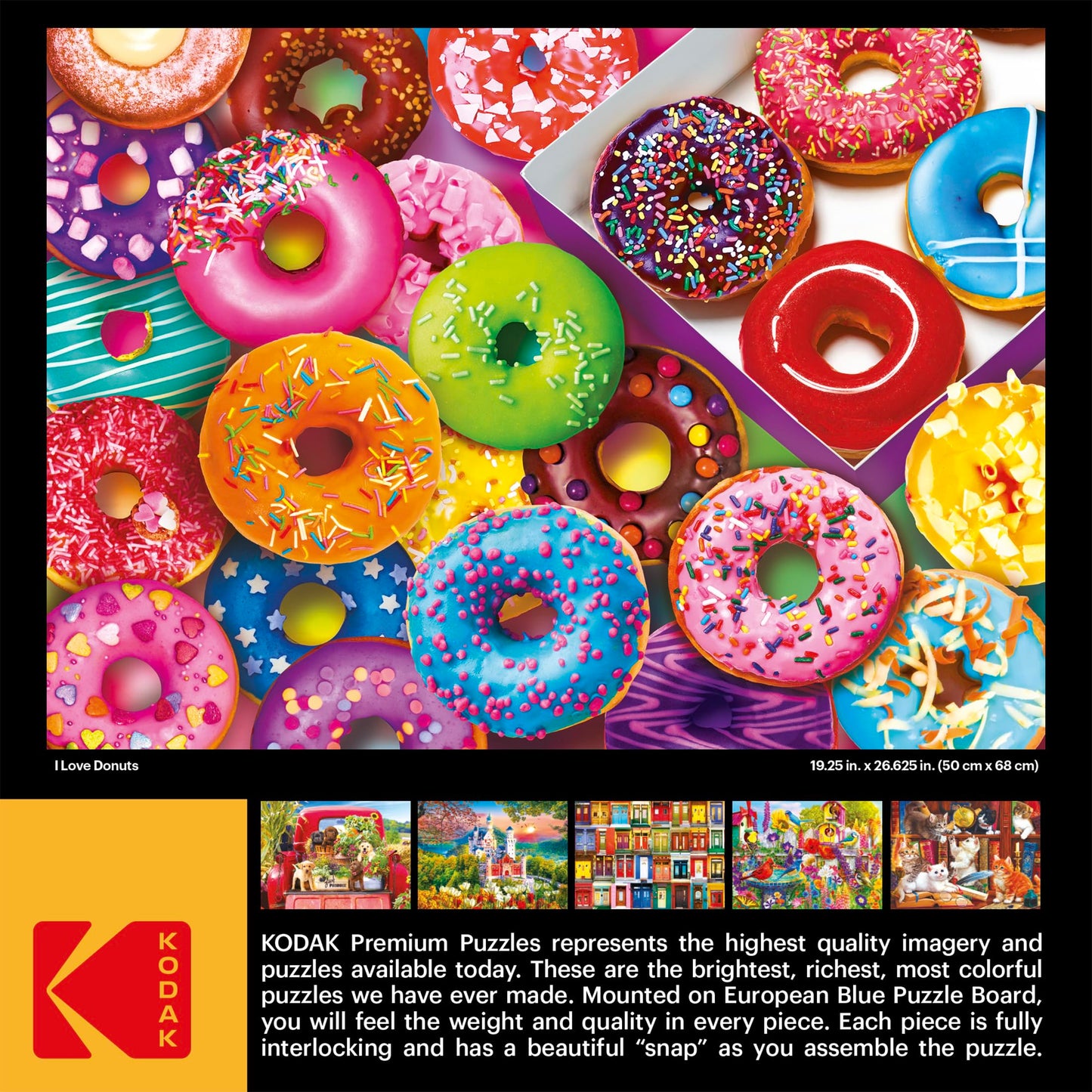 RoseArt - Kodak Premium - I Love Donuts - 1000 Piece Jigsaw Puzzle for Adults