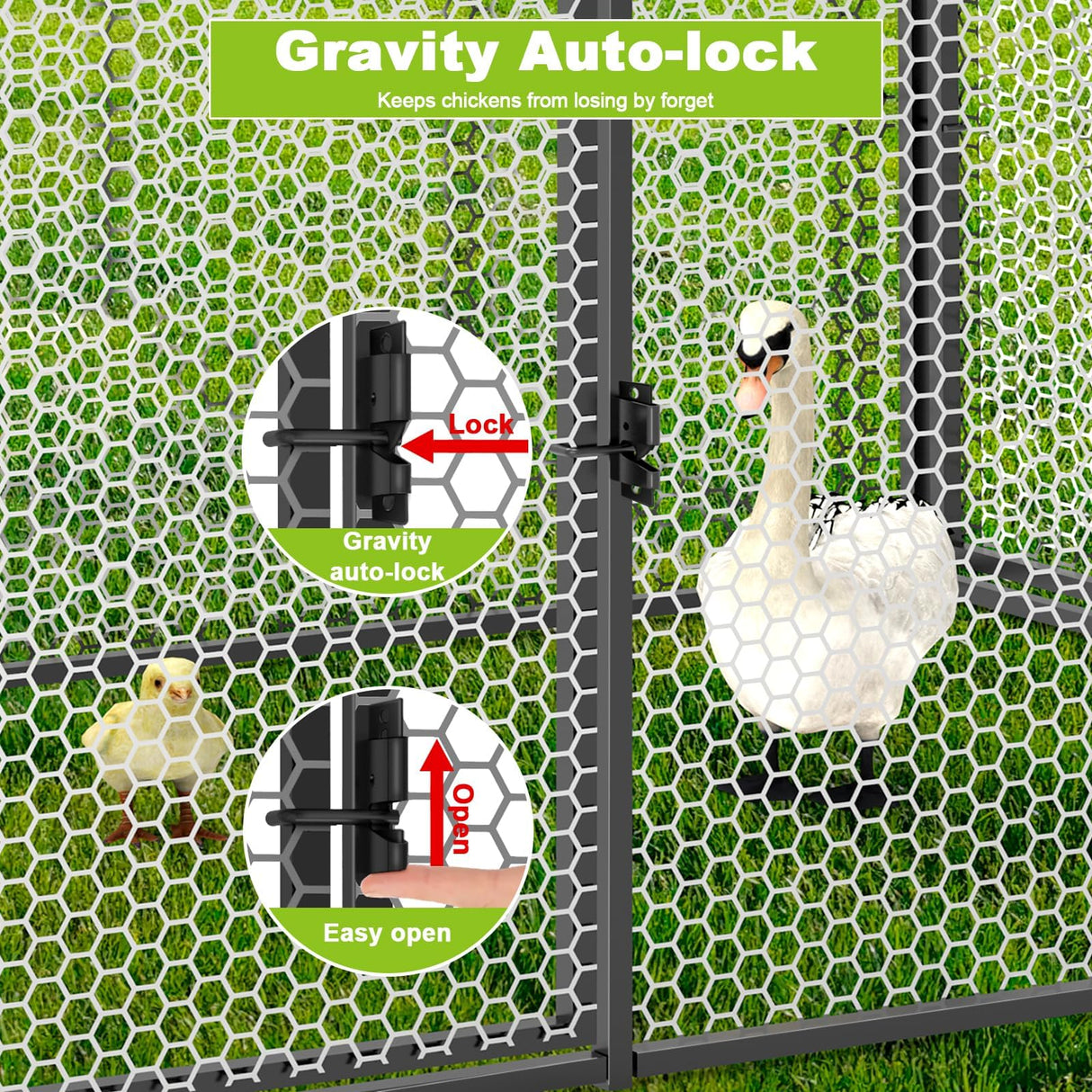 Large Metal Chicken Coop Chicken Run with Cover for 10-12 Chickens 120"×40"×40" Portable Poultry Cage Hen House Outdoor Backyard Farm Animal Enclosure Crate Pet Playpen Exercise Pen for Rabbit Duck AIMUCT