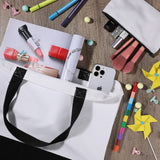 16 Pieces Canvas Tote Bag and Makeup Bag Blank Plain Canvas Bag Large Reusable Grocery Bags Shopping Cloth Bags with Handles DIY Craft Bag Canvas Pencil Case with Zipper Cosmetic Bag School Supplies Reginary