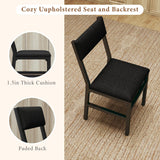 7-Piece Dining Table Set for 4-6, Extendable Kitchen Table Cushion Chairs Set of 6 with 6 Chairs, Rectangle Dining Table with Metal Frame & MDF Board, Folding for Small Apartment Saving Space, Rustic HUAHUU