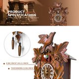 STRONGBERRY Handcrafted Cuckoo Wall Clock with Silent Movement, Pendulum & Chime Function - Classic Vintage Wooden Cuckoo Clock - 18.11 x 9.84 x 3.94 inches STRONGBERRY