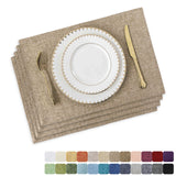 Home Brilliant Linen Placemats Set of 4 Heat Resistant Dining Table Cloth Place Mats Kitchen Table Mats Placemats Table Spring Decor, Natural Linen Home Brilliant