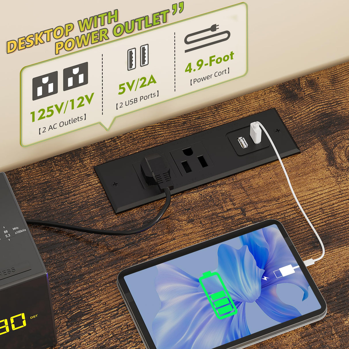 EnHomee Dresser TV Stand for Bedroom with LED Lights & power outlets for 55" TV Stand Dresser for Bedroom Entertainment Center with 7 Fabric Drawers and Wood Shelves for Living Room, Rustic Brown EnHomee