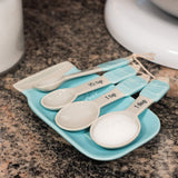 Blue Mason Jar Spoon Rest - Kitchen Spoon Holder for Stove Top - Ceramic Ladle Holder for Cooking Utensil in Rustic, Antique, Farmhouse Design Sparrow Decor
