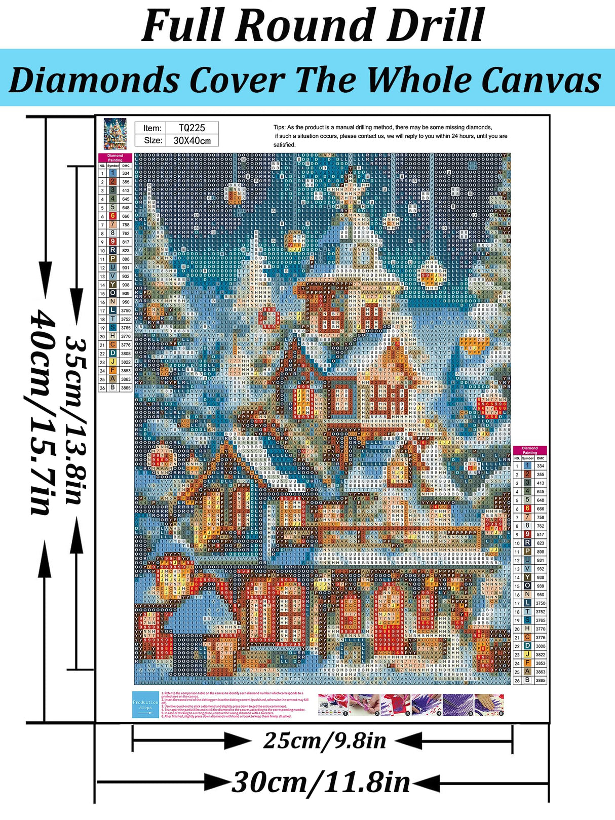 Christmas House Tree Ball Diamond Art Kits for Adults, 5D Diamond Painting Kits for Adults Beginners, DIY Full Round Drill Diamond Dot Painting Gem Art Kits for Adult, Home Wall Decor 11.8x15.7 Inch VCLKDIY