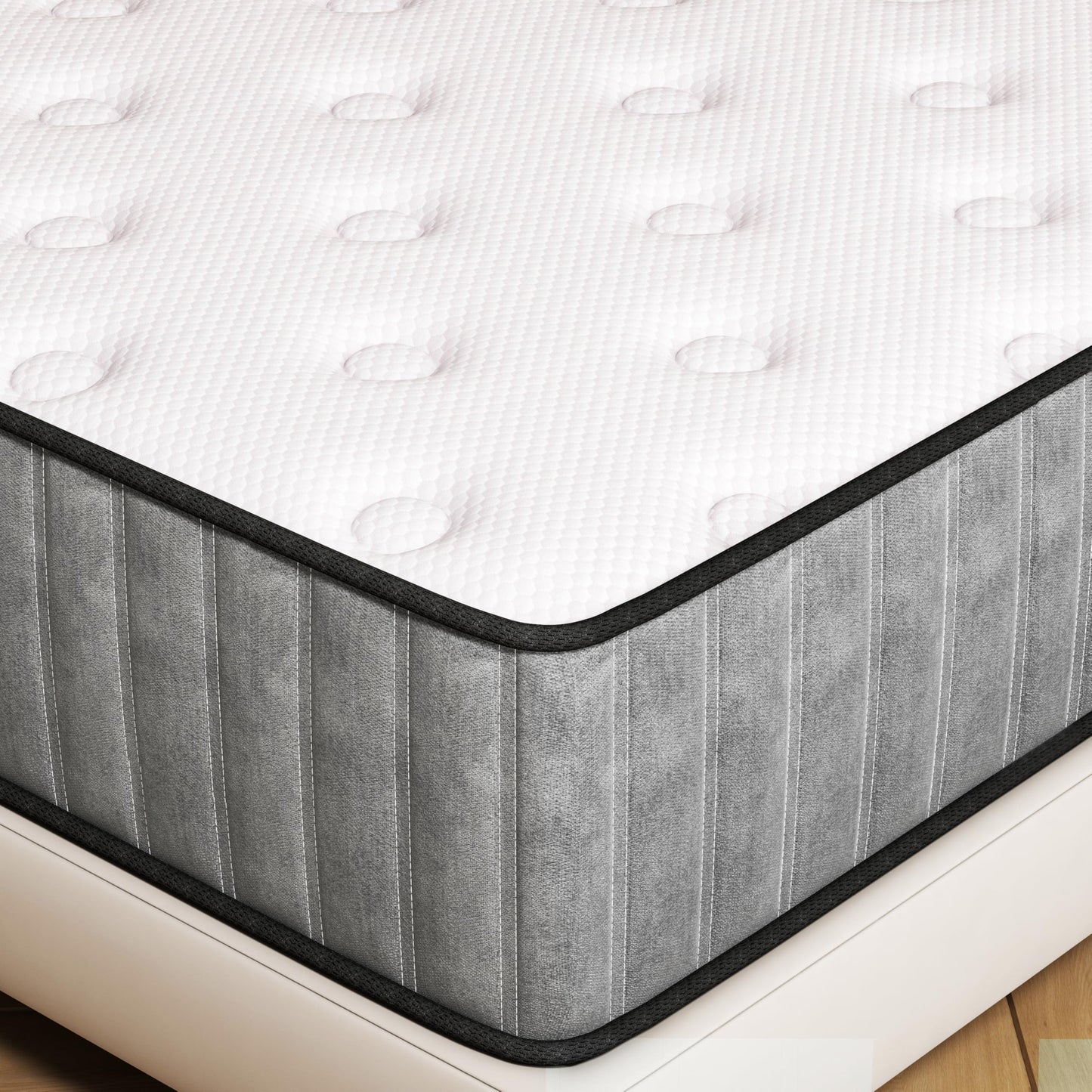 Swbvs Queen Mattress, 8 Inch Cooling-Gel Memory Foam & Pocket Spring Hybrid Mattress, Medium Firm Feel,Queen Bed Mattress in a Box, Queen Size Mattress