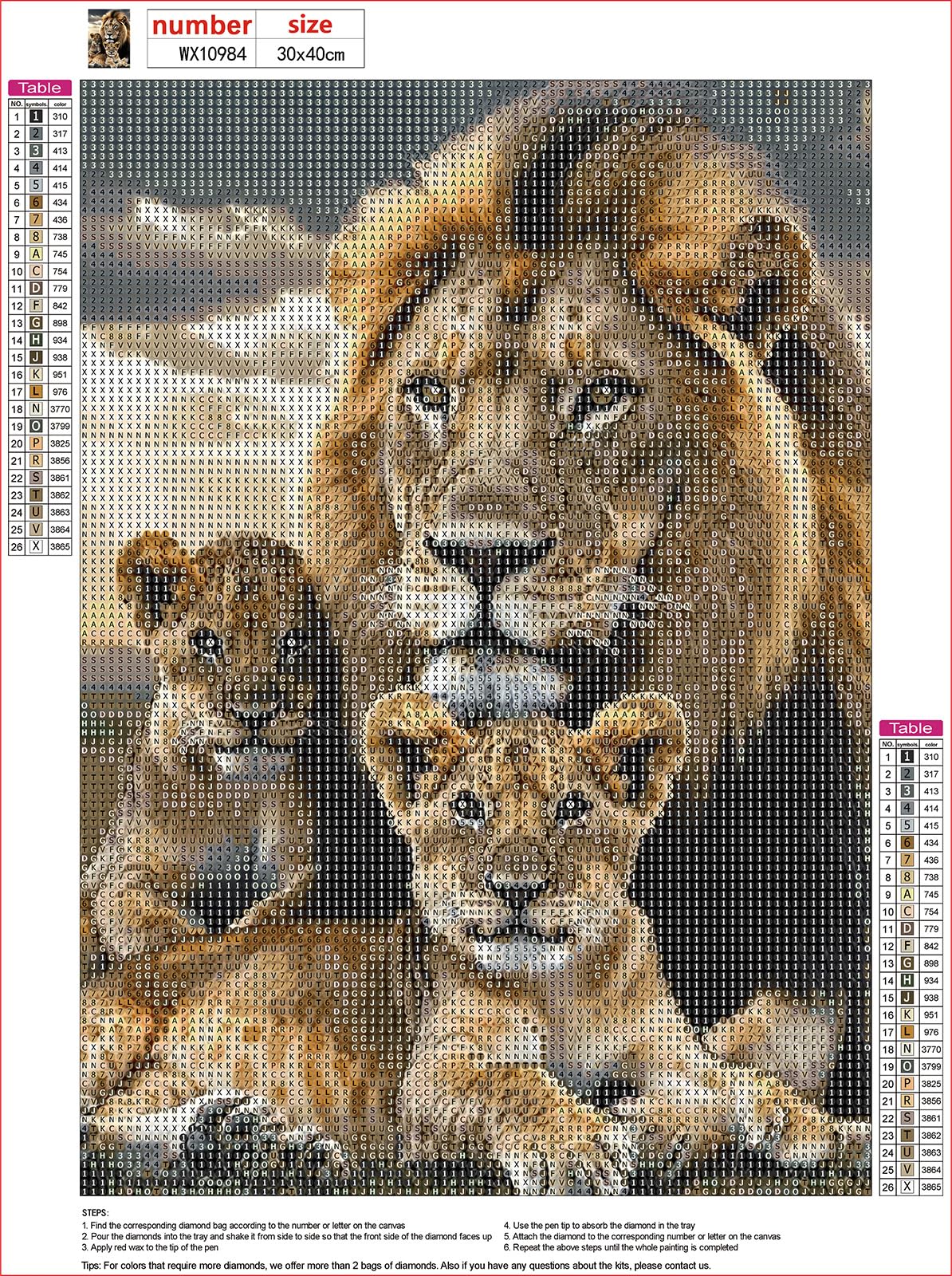 MXJSUA Savannah Lion Home DIY Diamond Painting by Number Kits for Adults, 5D Round Drill Diamond Gem Art Painting Picture Arts Kits Craft for Home Wall Decor 12x16 Inch MXJSUA