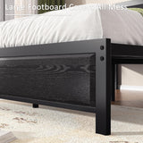 VECELO Full Size Bed Frame with Black Wood Headboard and Footboard, 14 Inch Platform Mattress Foundation, No Box Spring Needed, Heavy Duty Support, Easy Assembly VECELO