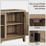 Yaheetech Entertainment Center with Storage, Farmhouse TV Stand for 65 Inch TVs, Wooden TV Console Cabinet with Barn Doors for Living Room, Rustic Oak Yaheetech