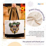 Joyclub 10 Pack Large Canvas Tote Bags Bulk Sublimation Blanks with Long Handle 18.5 x 15 x 4 inch Polyester Bags Wide Reusable Grocery for DIY Decorating Crafting Painting Shopping Joyclub