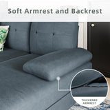 Shintenchi U Shaped Sectional Couches for Living Room, 4 Seat Modern Sectional Sofa with Removable Armrest & Soft Backrest for Apartment and Small Space, Deep Grey Shintenchi