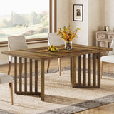 Tribesigns 63-inch Rectangular Dining Table for 4-6, Farmhouse Kitchen Dinner Eating Table with Slatted Base, Wood Dining Room Furniture for Home, Rustic Brown Tribesigns