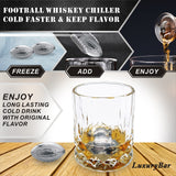 Football Whiskey Decanter Set with Glasses Spout 4Chiller,47oz Whiskey Decanter Sets for Men,Whiskey Set Gifts for Men,Birthday Gifts for Men Gifts for Dad Him Boyfriend,Tequila Decanter Alcohol LuxuryBar