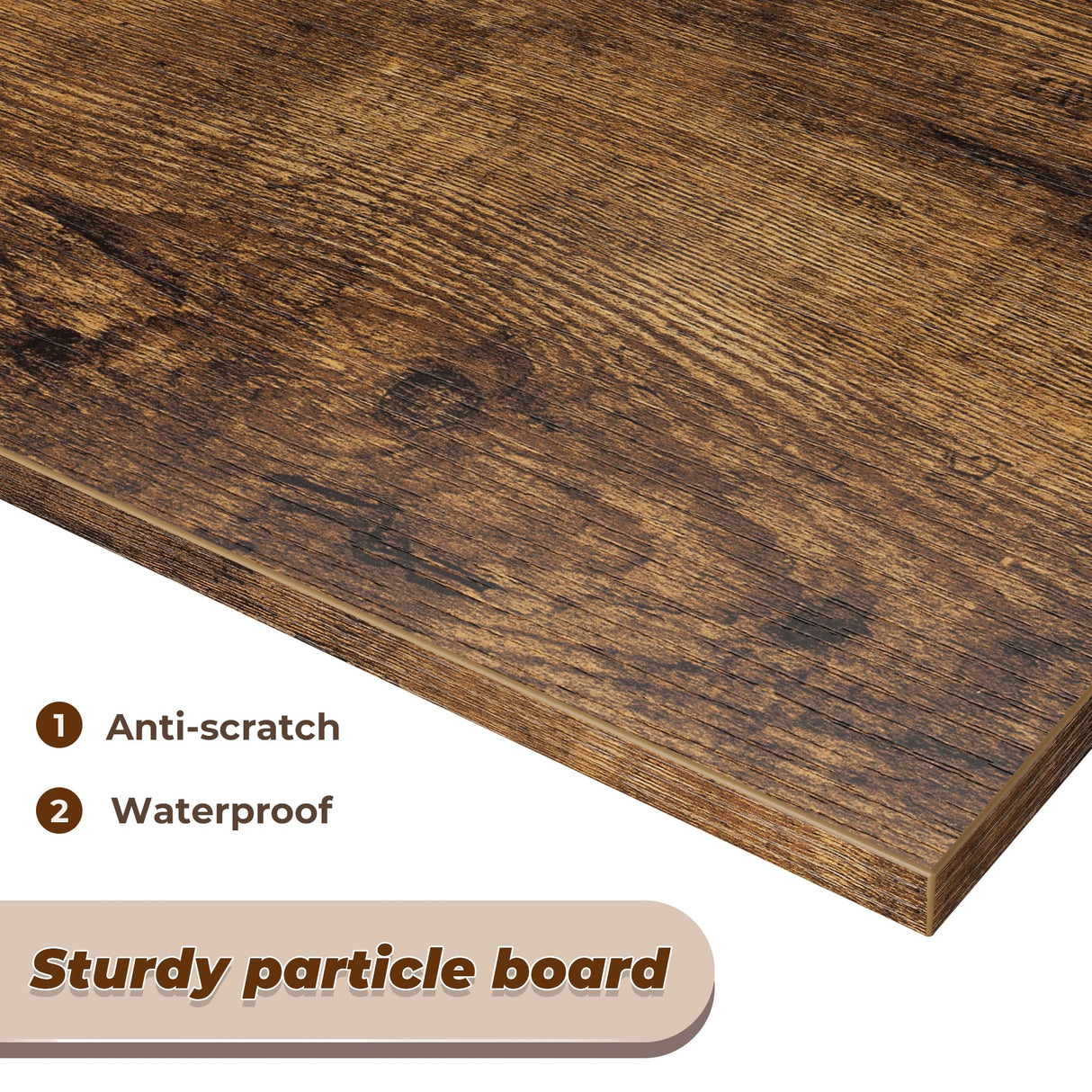 SUPERJARE TV Stand for 55 Inch TV, Entertainment Center with Adjustable Shelf, 2 Cabinets, TV Console Table, Media Console, Solid Wood Feet, Cord Holes, for Living Room, Bedroom, Rustic Brown SUPERJARE