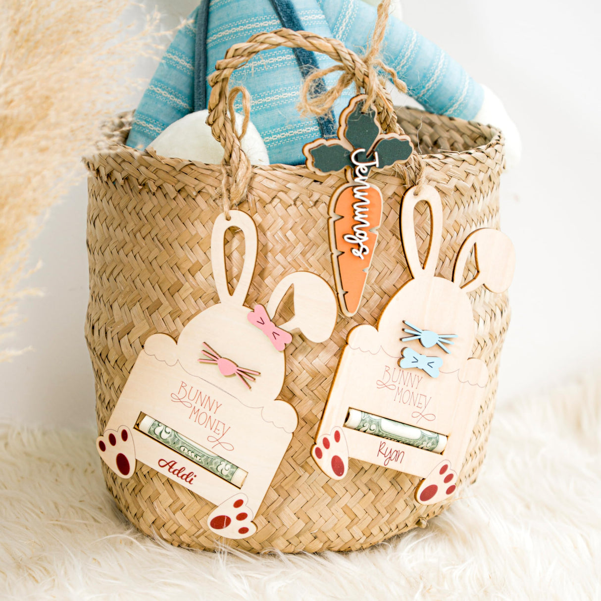 KindlyToys Personalized Easter Basket Tags, Easter Money Holder, Easter Gifts Teens, Easter Basket Stuffers, Easter Bunny Money Holder, Easter Gift Tag MH03 Kindlytoys