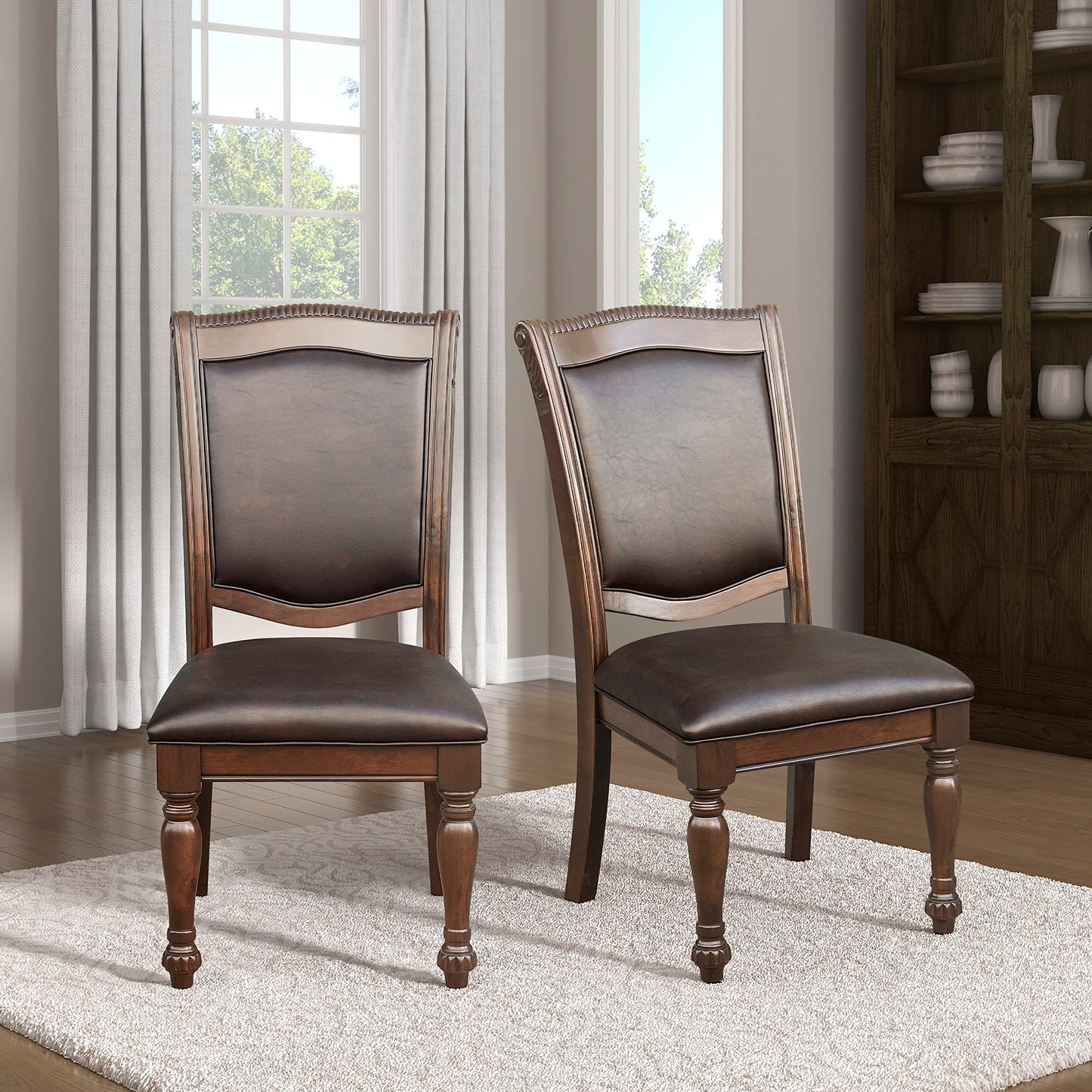 Homelegance Lordsburg 2-Piece Pack Dining Side Chairs, Cherry