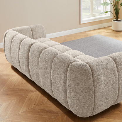 VANOMi 89" Oversized Boucle Sofa Couch, Modern Upholstered Tufted Cloud Couch, Deep Seat Boucle Sofa,Cozy Modern 3 Seater Couch for Living Room, Bedroom, Apartment