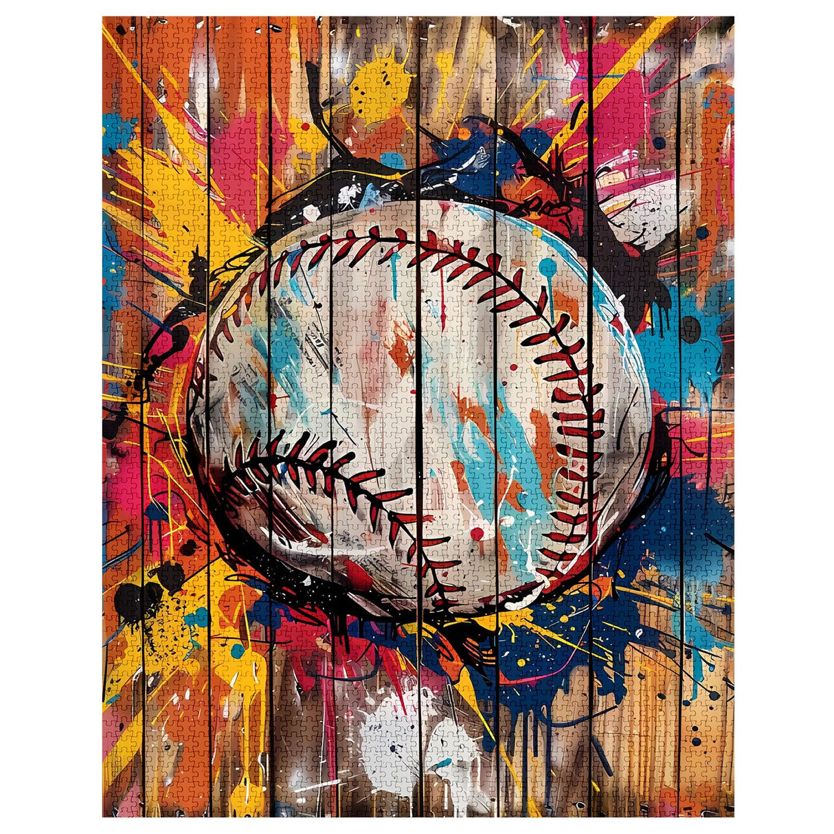 Jigsaw Puzzles 1000 Pieces for Adults-Baseball Sports Banksy Hardboard Puzzle-Challenging Puzzle Perfect for Game Nights-DIY Home Wall Decor-Art Puzzles-Ball Graffiti Street Art 27" x 20" Tucocoo