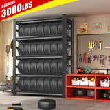 Heavy Duty 78" H Garage Shelving - 5 Tier Metal Shelves, 3000LBS Capacity, Adjustable, Industrial Storage Rack, Black, 48" W x 18" D x 78" H PRESTELION