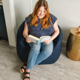 Big Joe Milano Lenox Denim Cobalt Beanbag Chair Big Joe