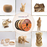 ATARAXIA ART Natural Wood PLA Filament 1.75mm, 1Kg/2.2lb Winded Spool, Wood 3D Printer Filament with Real Wood Fibers,with Filament Storage Bag,Dimensional Accuracy +/-0.03mm,Fit Most FDM 3D Printers ATARAXIA ART