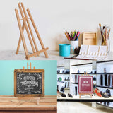 U.S. Art Supply 18" Large Tabletop Display Stand A-Frame Artist Easel - Beechwood Tripod, Painting Party Easel, Kids Students Classroom Table School Desktop - Portable Canvas Photo Picture Sign Holder U.S. Art Supply