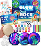 Glow in The Dark Ocean Rock Painting Kit, Arts and Crafts Painting Rocks for Kids, Kids Craft Paint Kits, Craft Activities Kits, Arts and Crafts Gifts for Boys Girls, Birthday Gift, Ages 6 and up Moon Garden