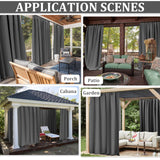 Kimunuk Gazebo Universal Replacement Privacy Curtain,12'X16' Gazebo Outdoor Waterproof Curtains, 4-Panels Sidewall Curtains with Double Zipper for Patio, Garden and Backyard (Only Curtains, Grey) Kimunuk
