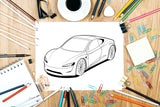 Sports Cars Coloring Book: A Collection of 45 Cool Supercars | Relaxation Coloring Pages for Kids, Adults, Boys, and Car Lovers WoodArtSupply