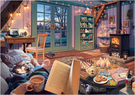 Ravensburger Cozy Retreat 500 Piece Large Format Jigsaw Puzzle - Premium Winter Puzzle for Adults | Jigsaw Puzzles 500 Pieces | Relaxing and Fun Activity | Ravensburger Puzzle Quality Ravensburger