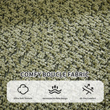 Opiesit 124" Oversized Boneless Couches for Living Room, Sectional Curved Sofa with 7 Pillows, L-Shape Boneless Couch with Deep Seat, High-Density Memory Foam, No Assembly Required, Chenille (Green) Opiesit