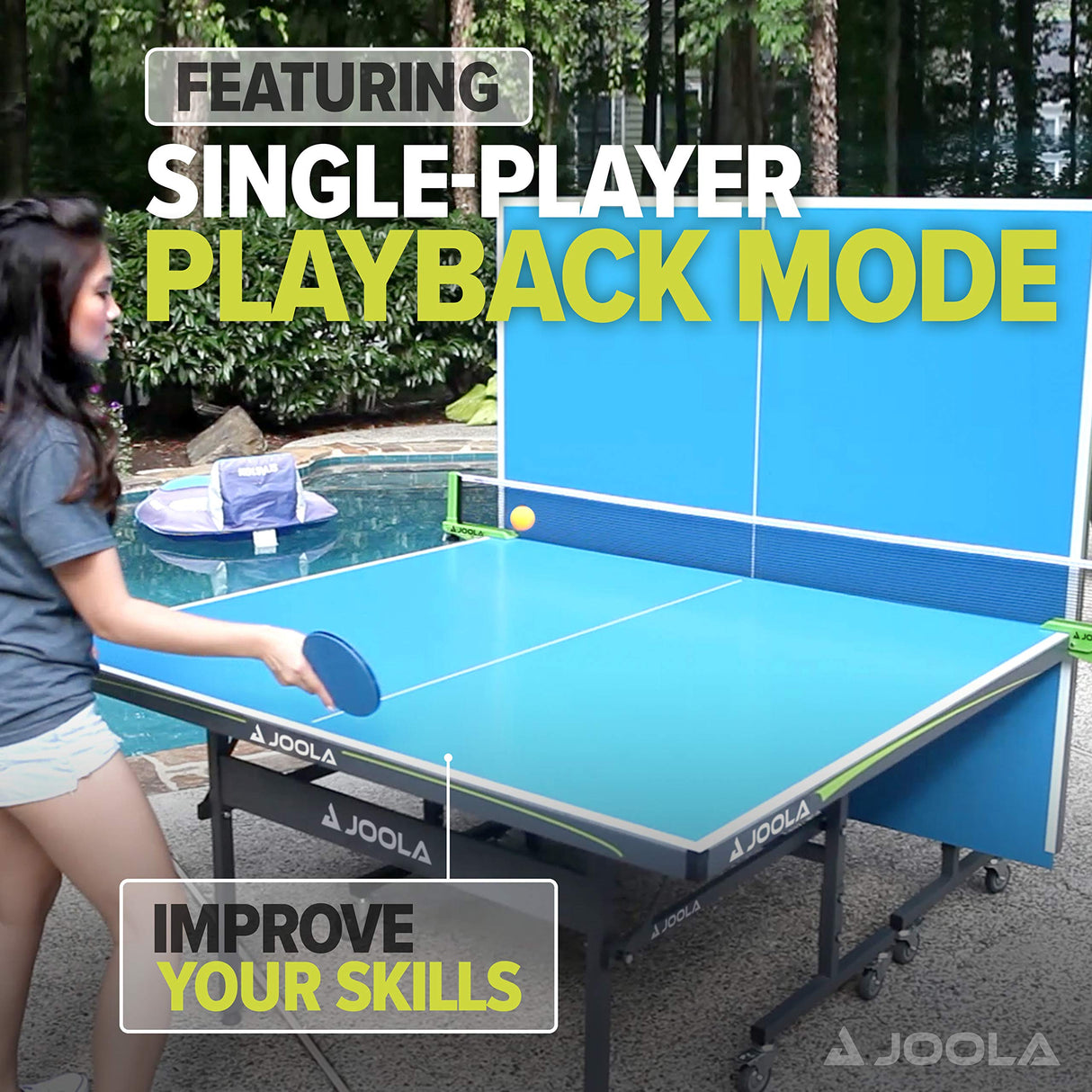 JOOLA Outdoor Table Tennis Table, Blue, Size: One size JOOLA