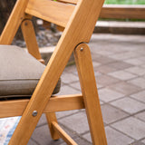 Cambridge Casual Miami Teak Wood Patio Dining Set with Cast Shale Cushion, Natural Teak/Cast Shale Cambridge Casual