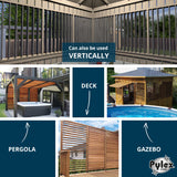 Pylex Deck Sunblind System 11060, Louvers Bracket Shutter Hardware Kit, Up to 11 Boards (48'') - Black Steel Baked Powder Coating Brackets Pylex