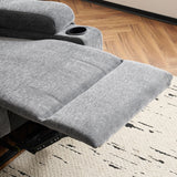 75'' Manual Reclining Sofa with Storage Drawer, 3 Seat Wall Hugger Recliner Couch with Cup Holders, Side Pockets, Chenille Fabric, Compact 3-Person Recliner for RV, Living Room, Apartment (Grey) LURVIA