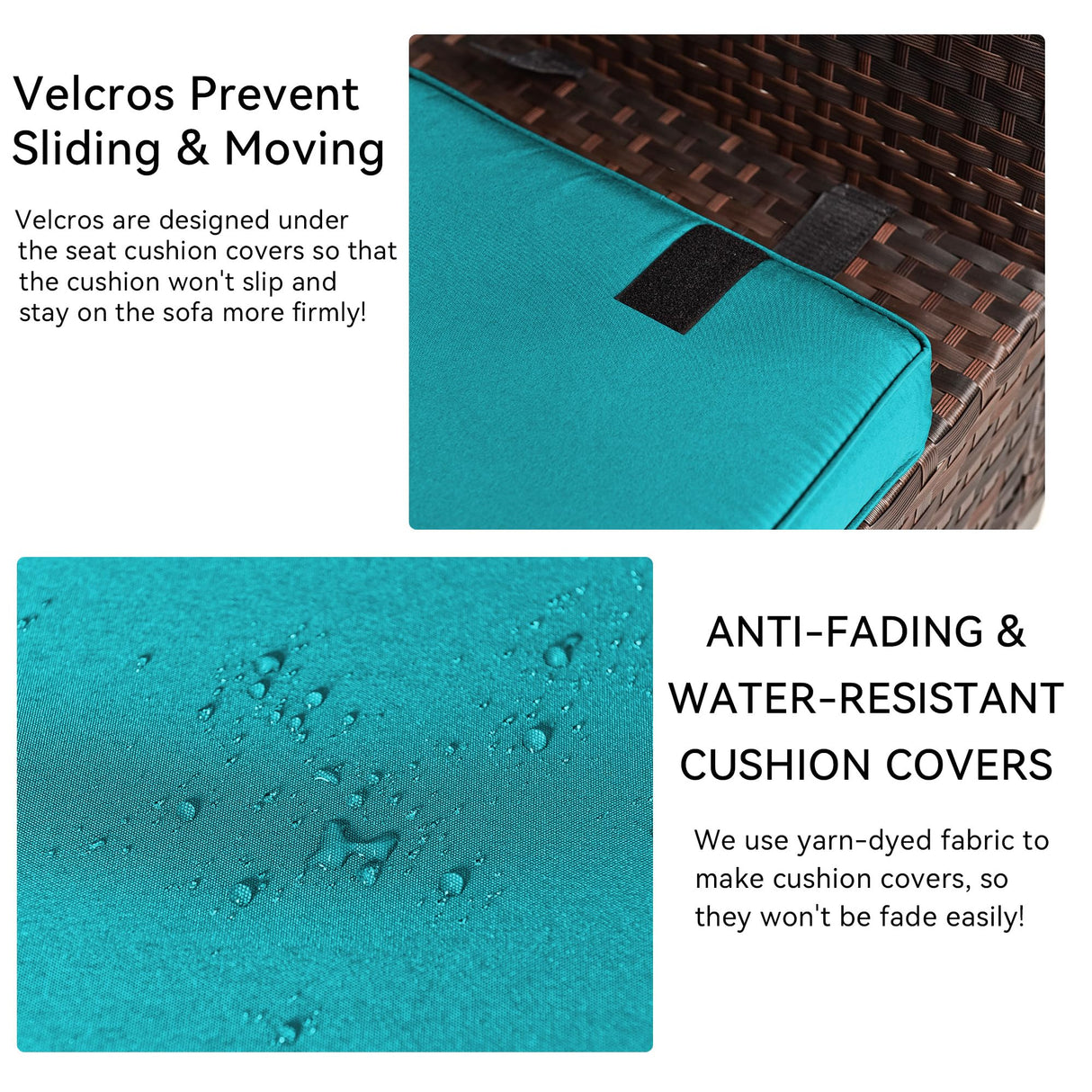 Trumbeak 9 Pieces Outdoor Patio Furniture Set with 43" 55000BTU Gas Propane Fire Pit Table & Swivel Rocking Chairs, PE Wicker Rattan Outdoor Sectional Patio Set, Outdoor Patio Conversation Set, Blue Trumbeak