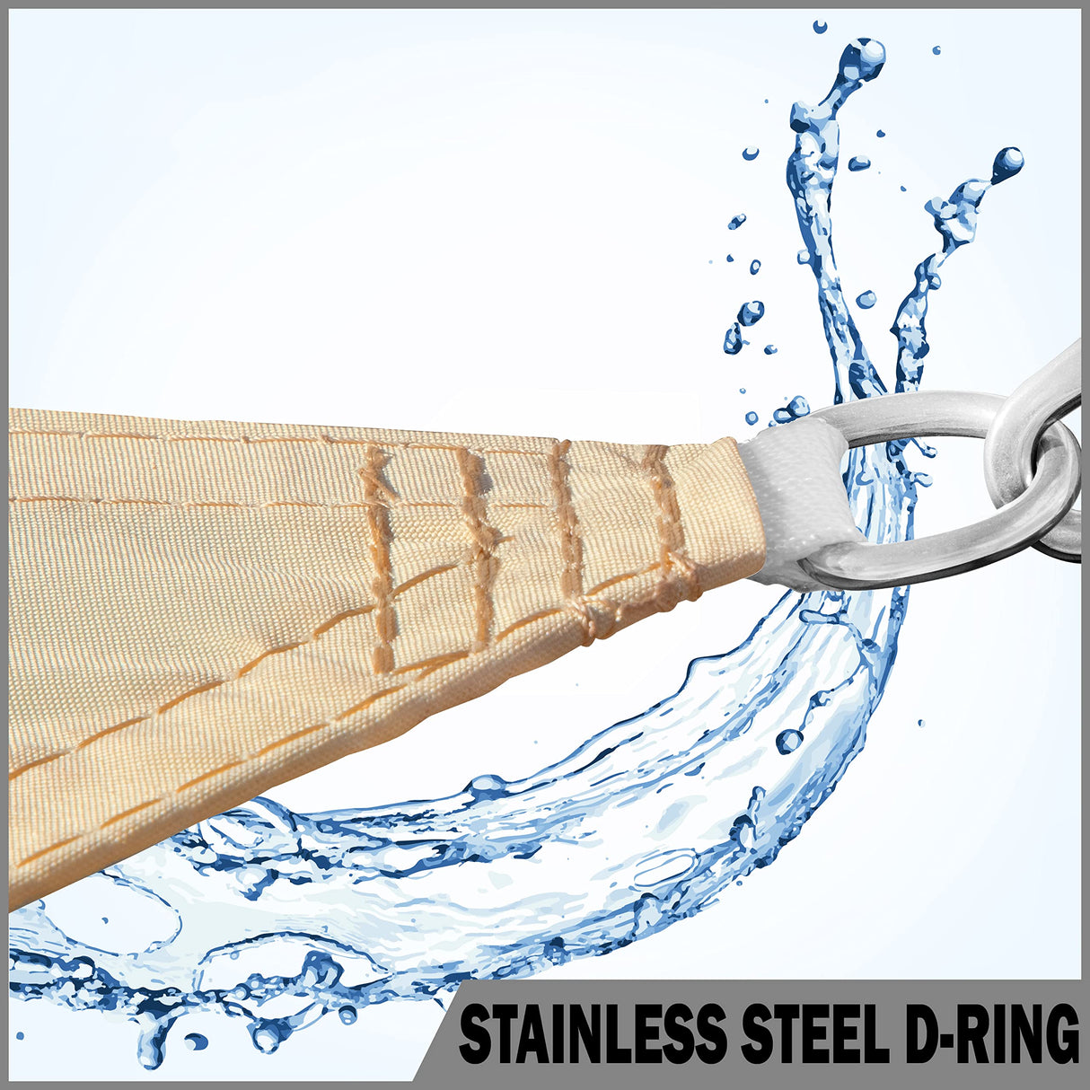 ShadeMart 14' x 14' Beige Square Waterproof Sun Shade Sail Canopy Awning, 95% UV Blockage & Water Resistant smTADS14, Outdoor Backyard Patio Garden Carport - We Make Custom Size ShadeMart