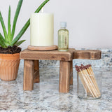Creative Co-Op Small Wood Pedestal with Handle Creative Co-Op
