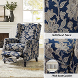 Upholstered Wingback Recliner Chair, Traditional Push Back Recliner Sofa, Mid Century Modern Lounge Armchair for Living Room, Home Theater Accent Chairs Recliners Couches (Garden) TINA'S HOME