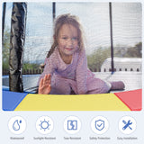 GYMAX Trampoline Spring Cover, 8/10/12/14/15/16FT Trampoline Replacement Safety Pad, Waterproof & Tear-Resistant All-Weather Trampoline Accessories, No Holes for Poles (14Feet, Multicolor) GYMAX