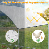 VINGLI Large Metal Chicken Coop, Spacious Chickens Poultry Cage with Waterproof & Anti-UV Cover, Duck Rabbit Walk-in Chicken Pen Outdoor (6.5 x 9.8 x 6.5 ft) VINGLI
