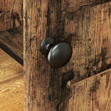 HOMCOM Kitchen Bakers Rack with Power Outlet, Coffee Bar Cabinet with Storage Shelves, Microwave Stand with Louvred Door Cabinets, Rustic Brown HOMCOM