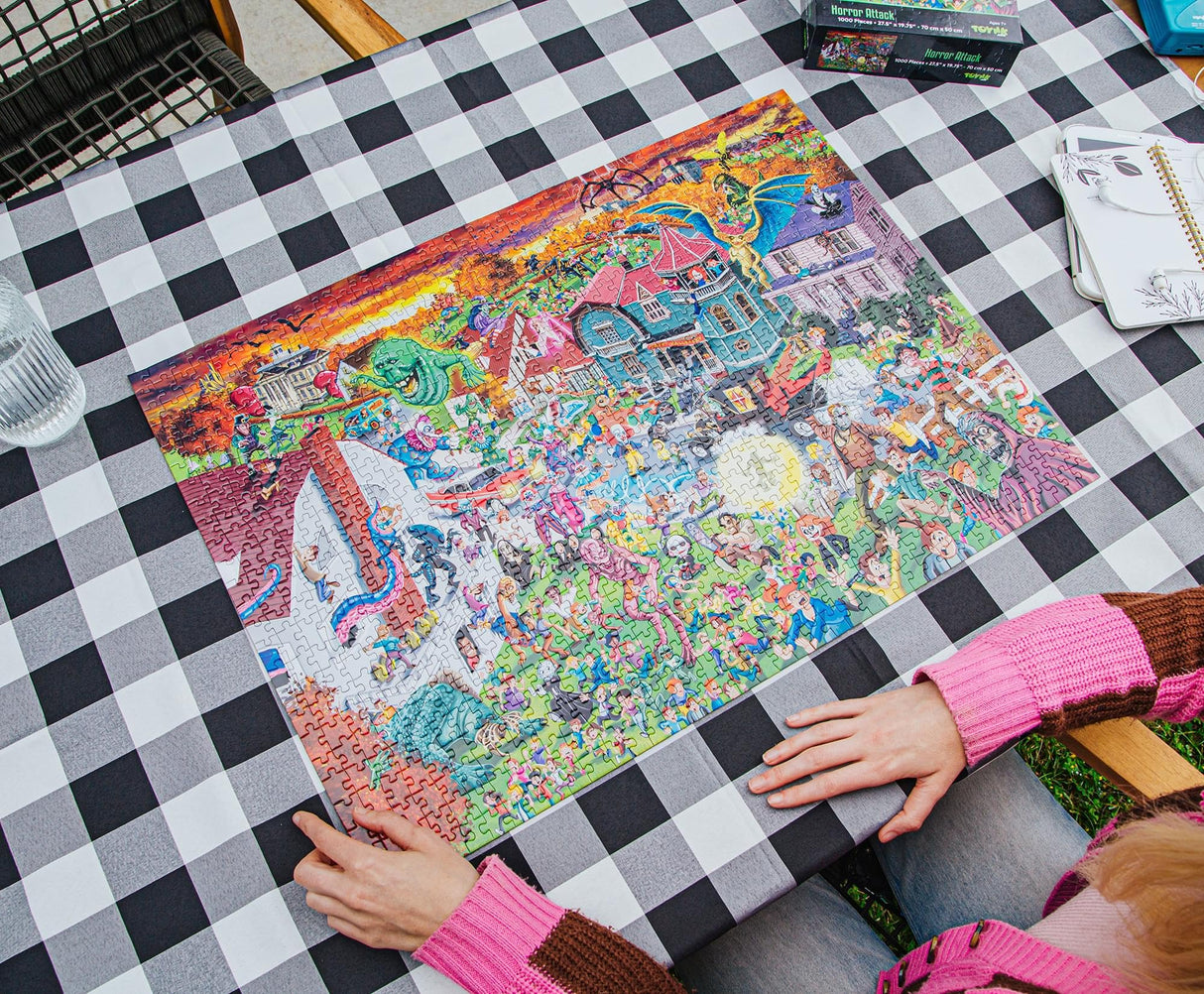 Horror Attack 1000-Piece Jigsaw Puzzle | Fun Brain Teaser, Toys & Games for Adults | 28 x 20 Inches Toynk