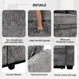 Merax 61.6" Pull Out Sleeper Sofa Bed, Modern Chenille Convertible Loveseat Sofa with Adjsutable Backrest, 2 Pillows, Cup Holders, USB Ports for Living Room, Apartment, Gray Merax