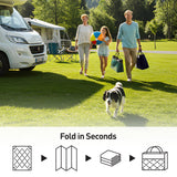 Rugshop Contemporary Stripe Reversible Foldable Waterproof Premium Recycled Plastic Outdoor Rugs for Patio,Backyard,RV,Deck,Picnic,Trailer,Beach,Camping Rug 6' X 9' Blue Rugshop